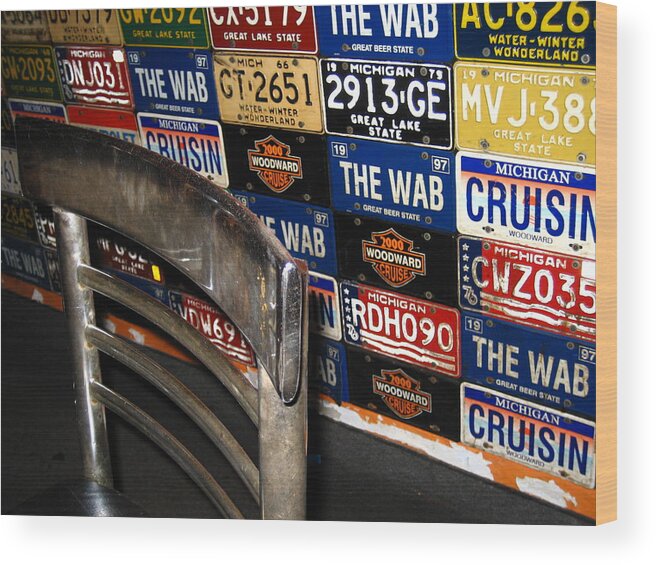 License Plate Wood Print featuring the photograph WAB Plates by Sheryl Burns