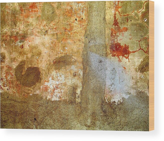 Texture Wood Print featuring the photograph Wall Abstract 156 by Maria Huntley