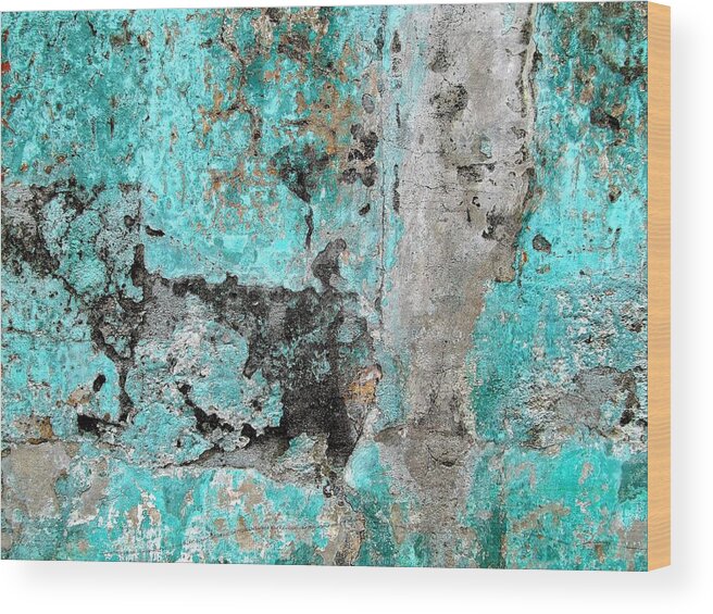 Texture Wood Print featuring the photograph Wall Abstract 219 by Maria Huntley