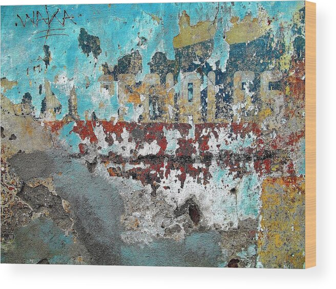 Texture Wood Print featuring the photograph Wall Abstract 98 by Maria Huntley