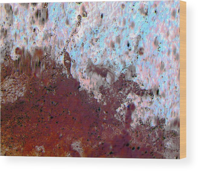 Abstract Wood Print featuring the photograph Waterfall 2 Abstract by Lenore Senior