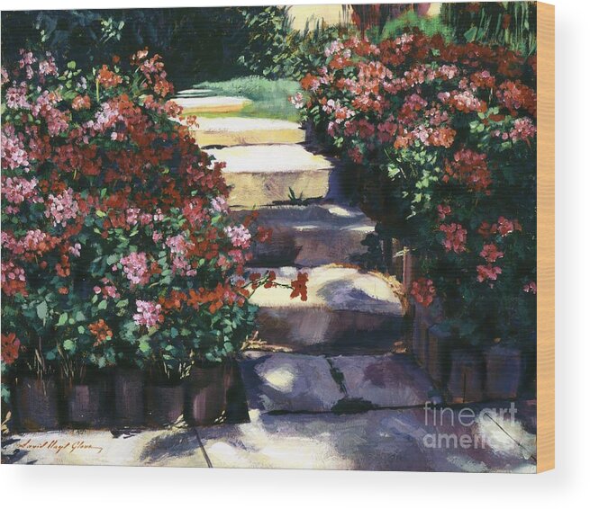 Gardens Wood Print featuring the painting Welcome to My Garden by David Lloyd Glover