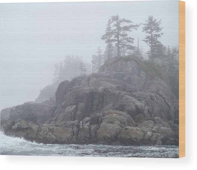 West Coast Wood Print featuring the photograph West Coast Landscape Ocean Fog I by Roxy Hurtubise