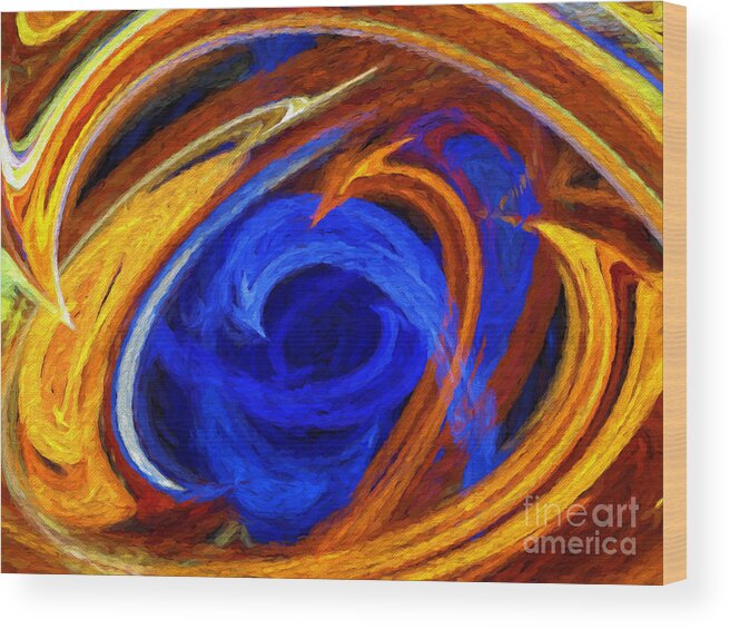 Andee Design Abstract Wood Print featuring the digital art Whirlpool Abstract by Andee Design
