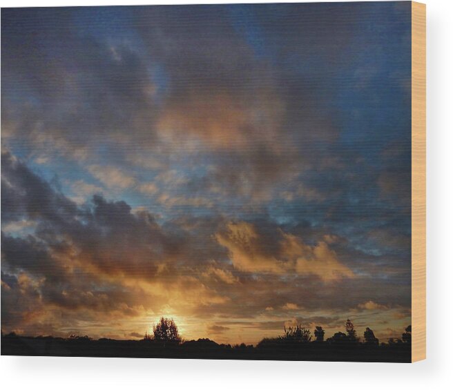 Sunset Wood Print featuring the photograph Whirly Sunset by Mark Blauhoefer