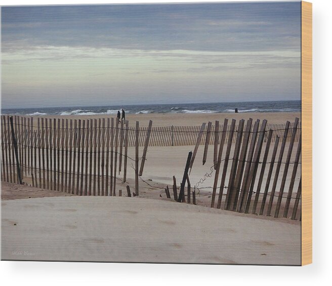 Winter Wood Print featuring the photograph Winter at the beach by Mikki Cucuzzo