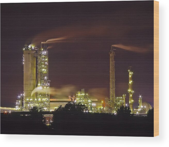 Landscape Wood Print featuring the photograph Working The Night Shift by Michael Whitaker