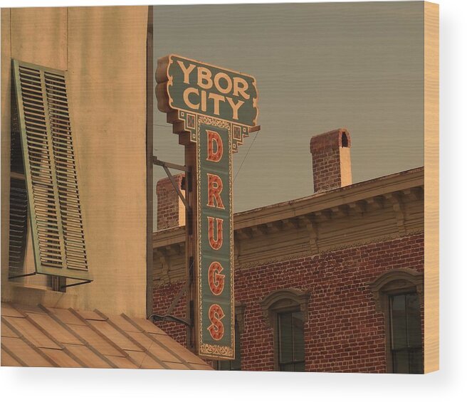 Tampa Wood Print featuring the photograph Ybor City Drugs by Robert Youmans