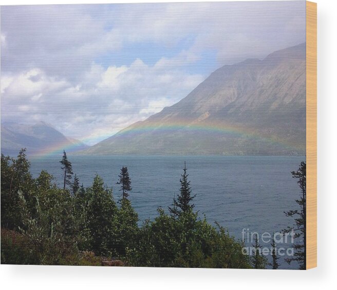 Blue Wood Print featuring the photograph Yukon Rainbow by Barbara Von Pagel