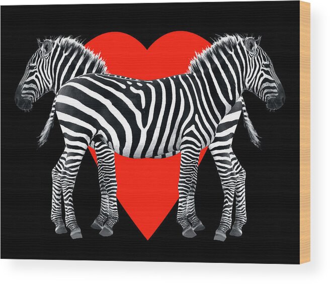 Africa Wood Print featuring the photograph Zebra Love by Gill Billington