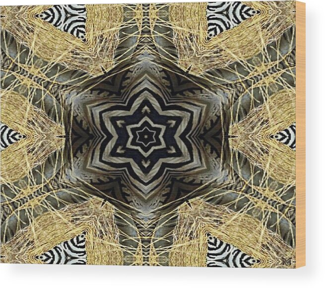 Digital Wood Print featuring the digital art Zebra VI by Maria Watt