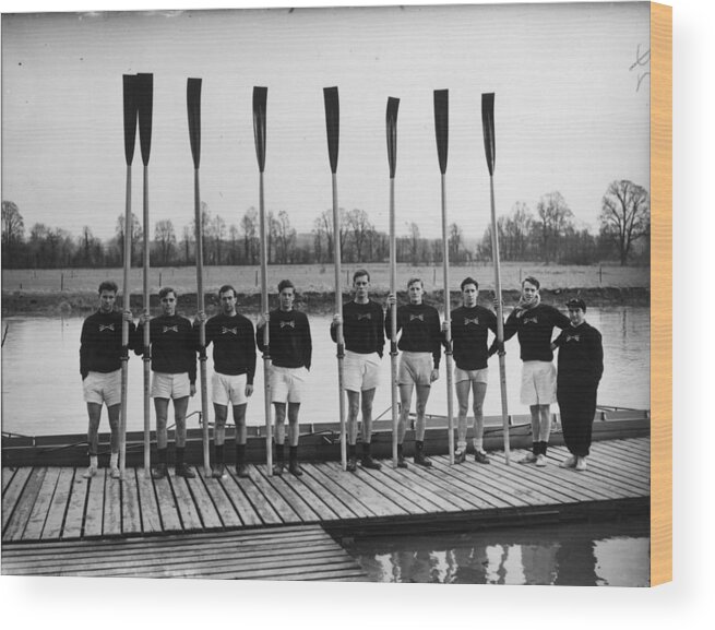 1950-1959 Wood Print featuring the photograph Line Of Oars #1 by J. A. Hampton