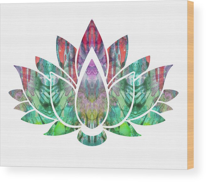 Lotus Wood Print featuring the mixed media Lotus by Dean Russo