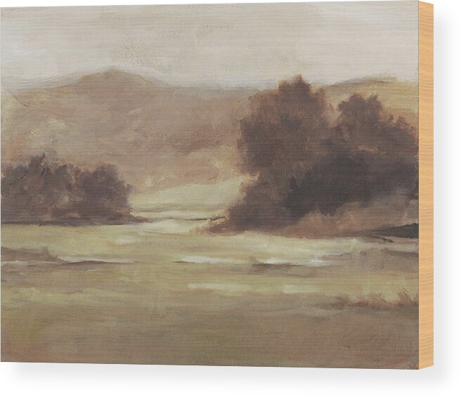 Landscapes Wood Print featuring the painting Muted Landscape I #1 by Ethan Harper