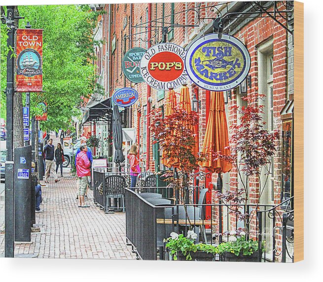 Fish Market Wood Print featuring the photograph Old Town Alexandria - King Street by Dave Lynch