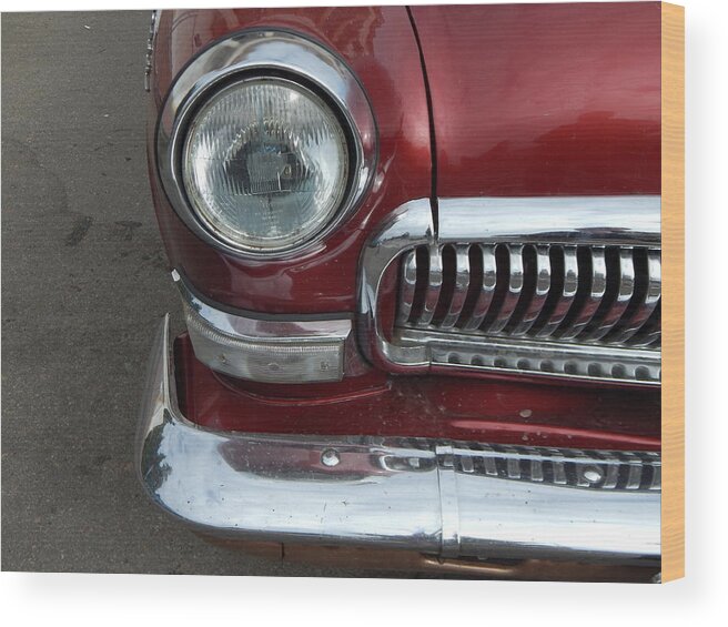Car Wood Print featuring the photograph Retro cars antique parts and elements #1 by Oleg Prokopenko