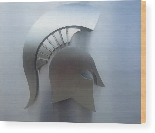 Msu Wood Print featuring the photograph Spartan Steel #1 by Joseph Yarbrough