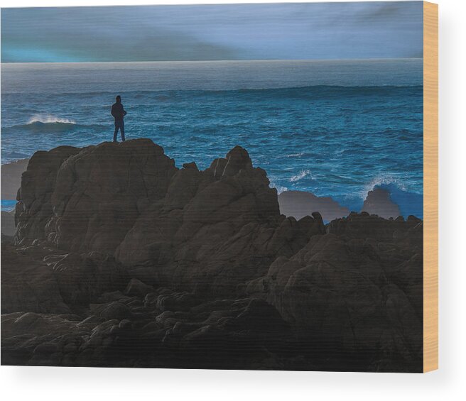 Ocean Wood Print featuring the photograph The Watcher by Derek Dean