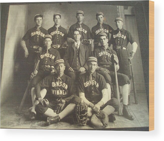 1890 s Cabinet Card PHOTO Johnson BASEBALL Team Gloves Wood Print by  Celestial Images - Pixels