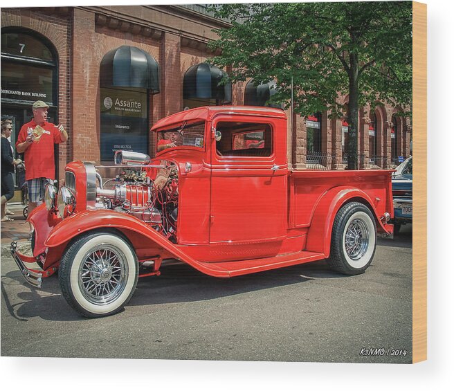 2014 Wood Print featuring the photograph 1930s Ford hot rod pickup by Ken Morris
