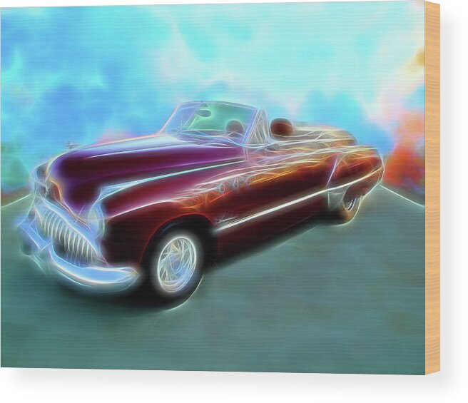 1949 Buick Wood Print featuring the digital art 1949 Buick Convertable by Rick Wicker