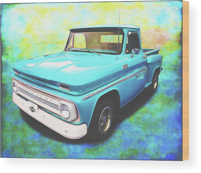1965 Chevy Truck Wood Print featuring the digital art 1965 Chevy Truck by Rick Wicker