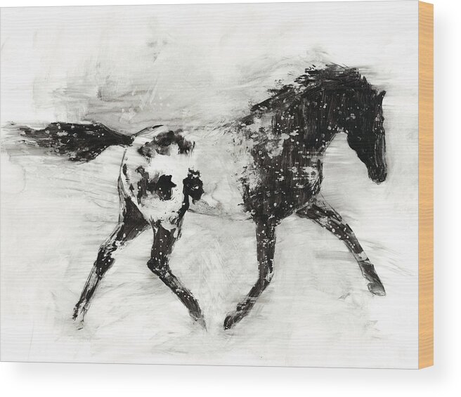 Animals Wood Print featuring the painting Rustic Appaloosa I #2 by Ethan Harper