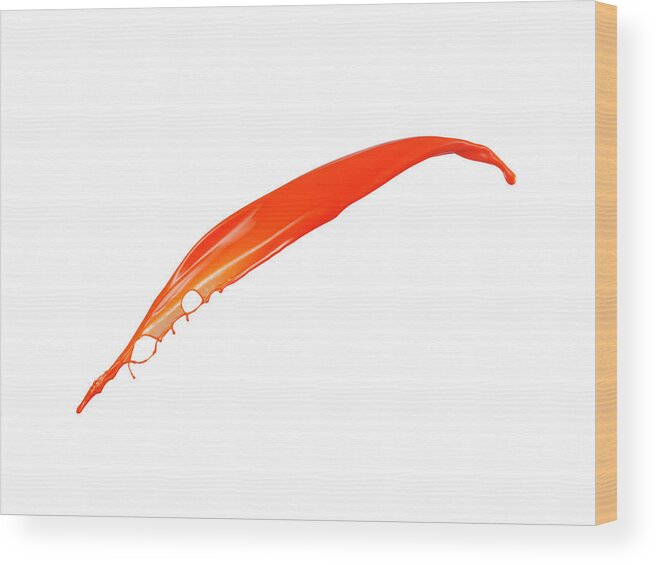 Orange Color Wood Print featuring the photograph Splashing Of The Color Paint #25 by Level1studio