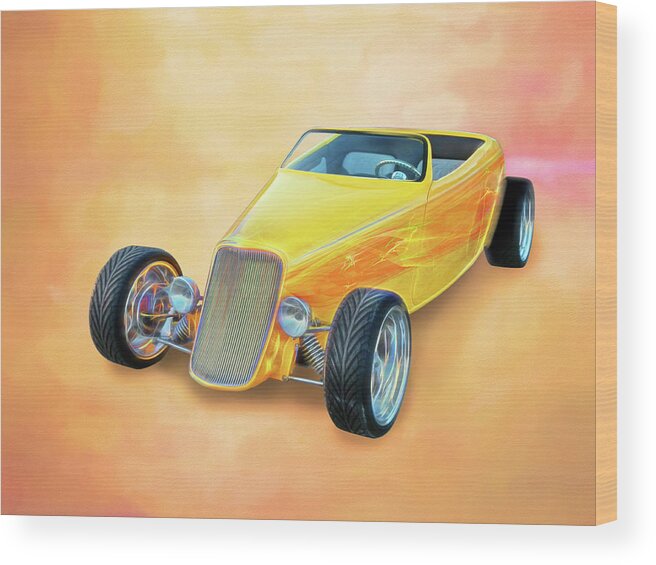 Classic Cars Wood Print featuring the digital art 33 Speedstar by Rick Wicker
