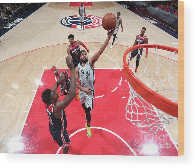 Patty Mills Wood Print featuring the photograph San Antonio Spurs V Washington Wizards #5 by Ned Dishman