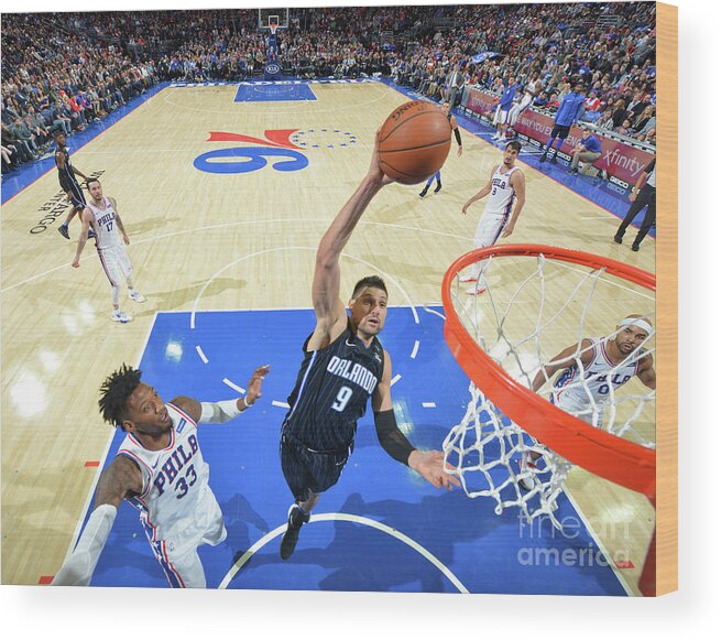 Nba Pro Basketball Wood Print featuring the photograph Philadelphia 76ers V Orlando Magic by Jesse D. Garrabrant