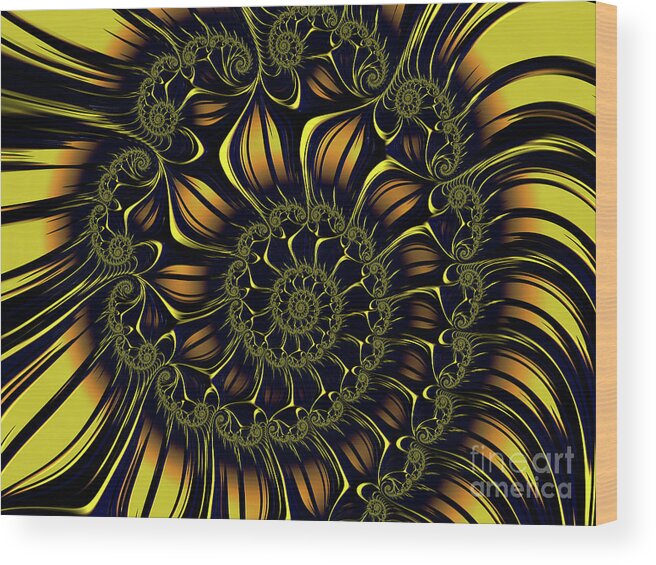 Fractal Wood Print featuring the digital art A Little Flower Power by Jon Munson II