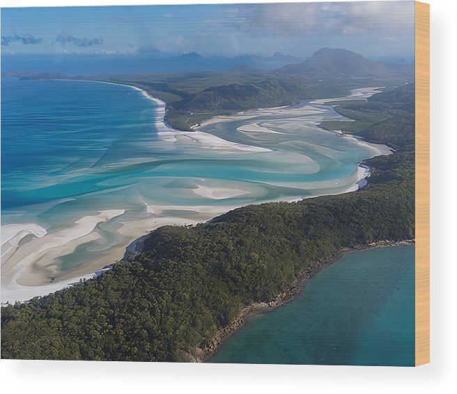 Aerial Wood Print featuring the photograph Aerial Shot Of Whitehaven Beach by Raffi Bashlian