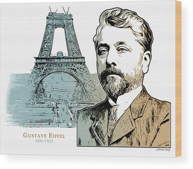 Gustave Eiffel Wood Print featuring the digital art Alexandre Gustave Eiffel by Greg Joens