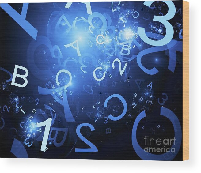 Education Wood Print featuring the photograph Alphabet And Numbers by Sakkmesterke/science Photo Library