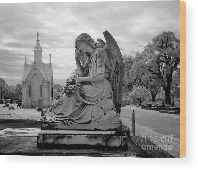 2010 Wood Print featuring the photograph Angel Tombstone, 2010 by Carol Highsmith