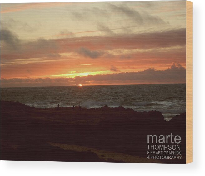 Sunset Wood Print featuring the photograph Asilomar Sunset by Marte Thompson