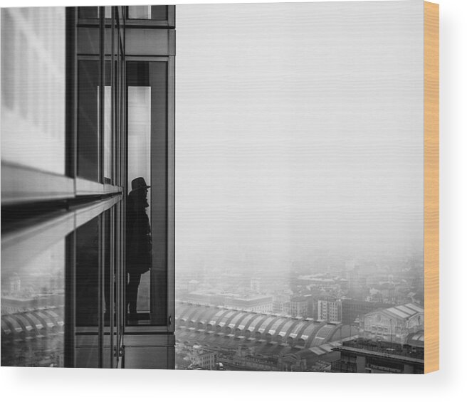 Elevator Wood Print featuring the photograph Beyond The Mist by Pristine Clothes