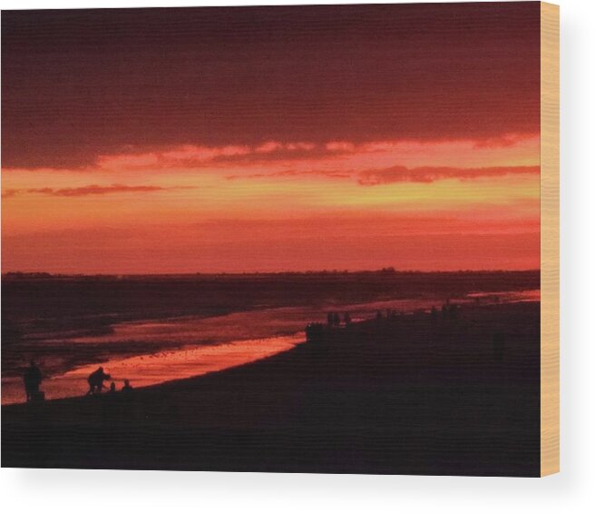 Sunset Wood Print featuring the photograph Blazing Sunset by Karen Stansberry