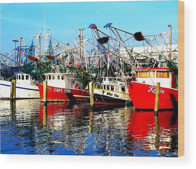 Boats Wood Print featuring the photograph Boats in Harbor by Joe Roache