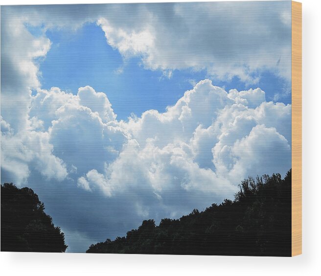 Clouds Wood Print featuring the photograph Break in the Clouds by Linda Stern