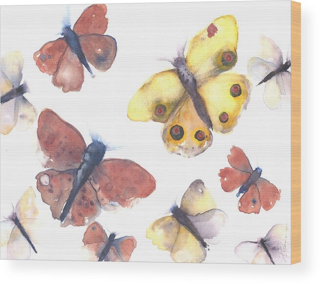 Colorado Artist Wood Print featuring the painting Butterflies by Dawn Derman