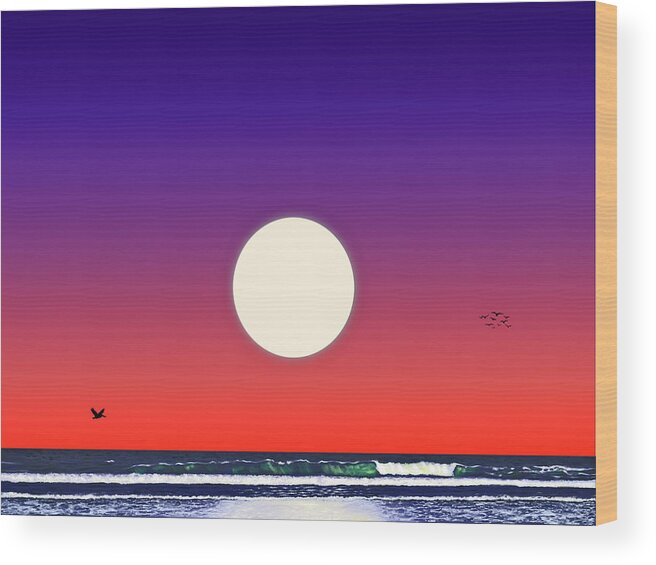 San Francisco Beach Wood Print featuring the painting California Surf / San Francisco by David Arrigoni