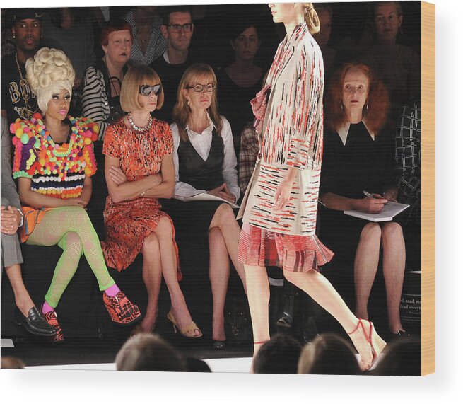 Spring Collection Wood Print featuring the photograph Carolina Herrera - Front Row - Spring by Mike Coppola