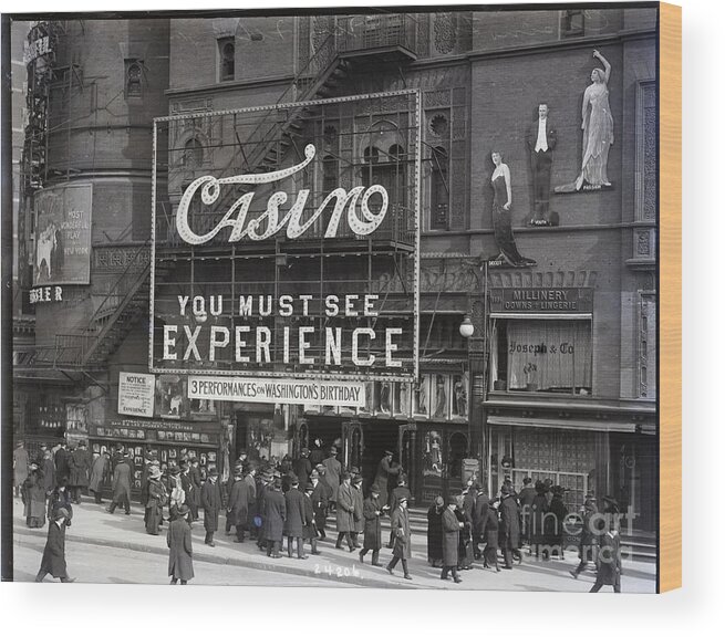 People Wood Print featuring the photograph Casino Theatre, Street Scene by Bettmann