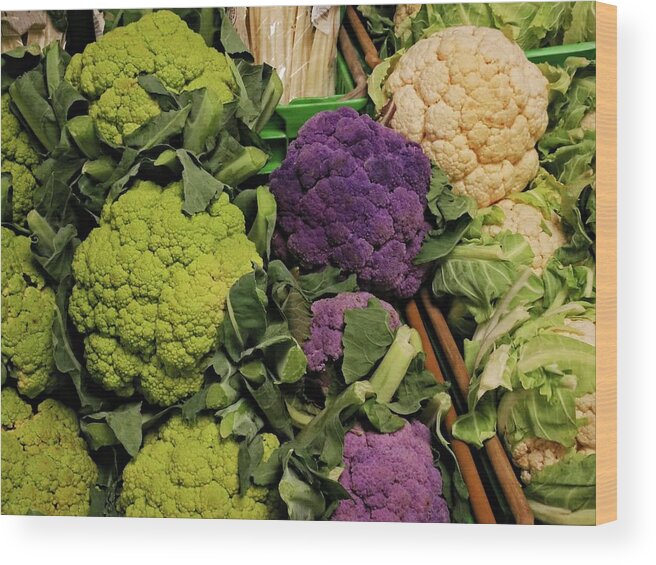 Cauliflowers Wood Print featuring the photograph Cauliflowers by Martin Smith