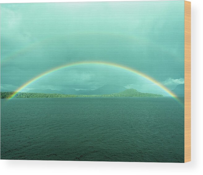 Chile Wood Print featuring the photograph Chilean Fjord Rainbow by Gary Karlsen