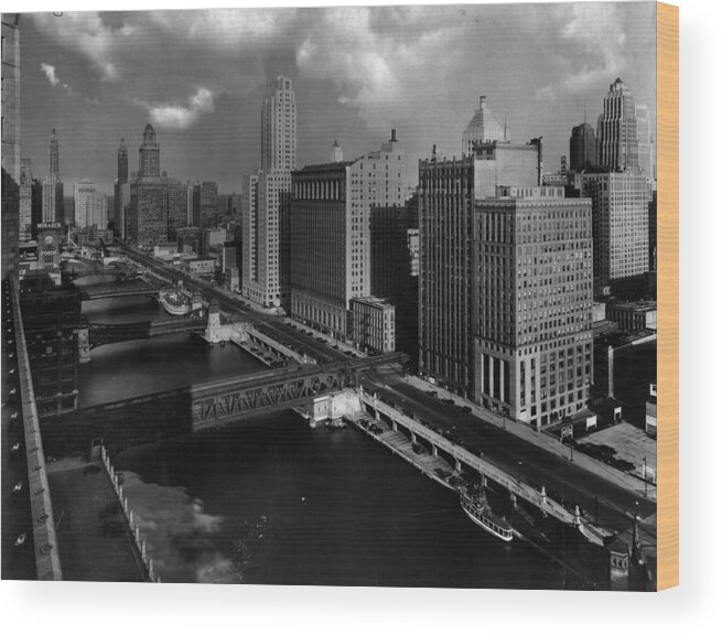 1930-1939 Wood Print featuring the photograph Cityscape by Ferdinand S. Hirsh