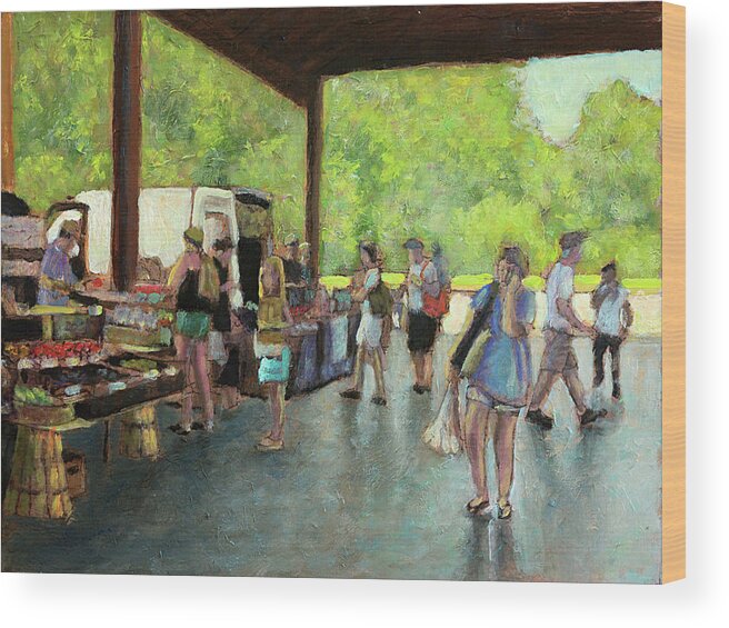 Farmer's Market Wood Print featuring the painting Coming to Market by David Zimmerman