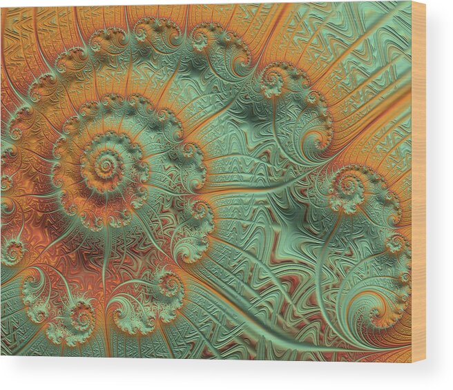 Copper Verdigris Wood Print featuring the digital art Copper Verdigris by Susan Maxwell Schmidt